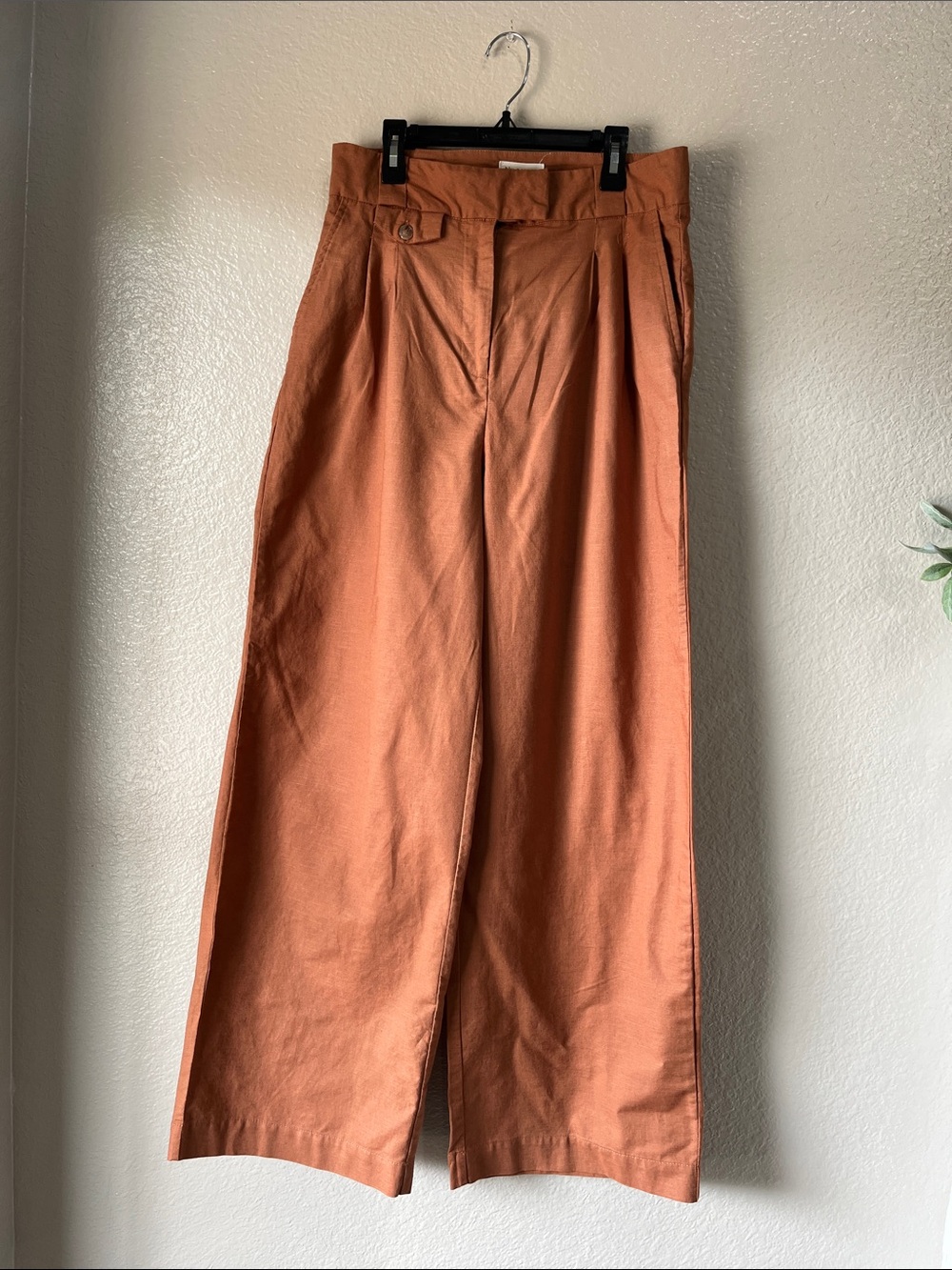 Blu Pepper Burnt Orange Wide-Leg Pants Sz L boho Hippie Lightweight Chic